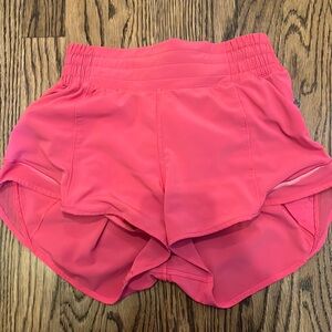 lululemon hottie hot shorts, size 2, inseam 2.5”, color lipgloss